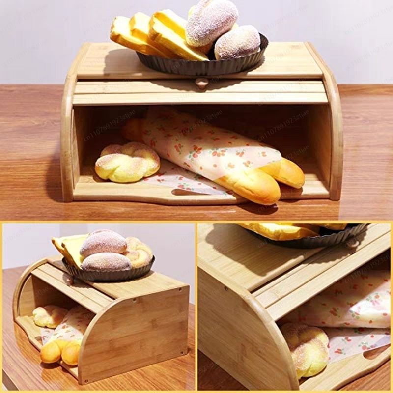 Kitchen Baking Storage Containers - Caixa de Pão Multifuncional de Bambu