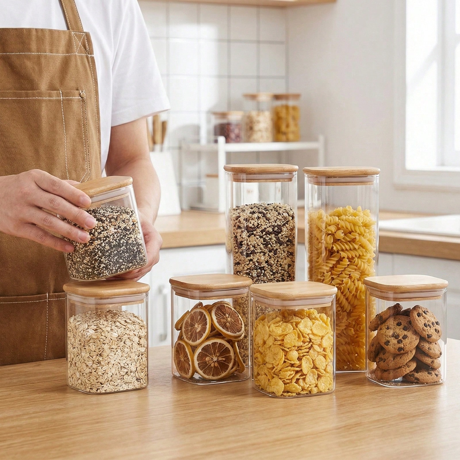 Recipientes de vidro para arma - Kitchen Baking Storage Containers avaliação e preço