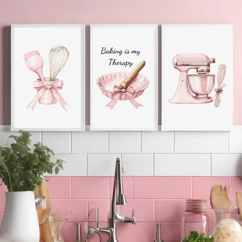 Retro rosa cozinha bonito mist - Kitchen And Baking Life avaliação e preço
