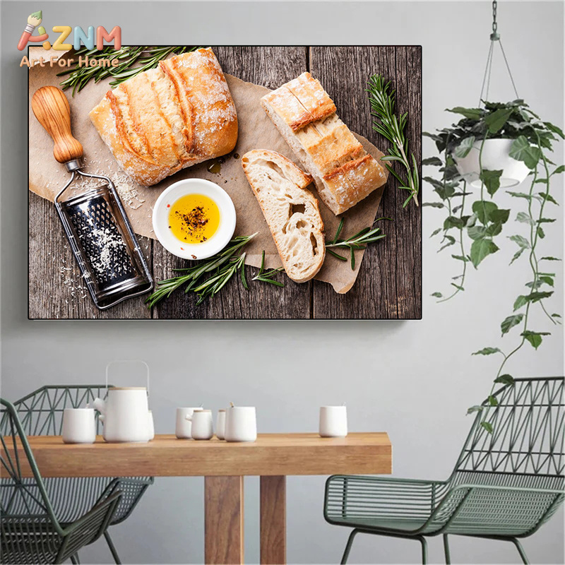 Pintura Realista de Pão Recém- - Kitchen And Baking Life avaliação e preço