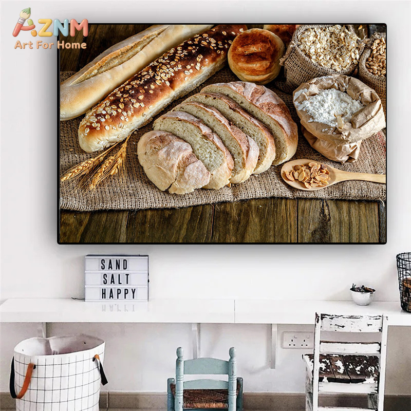 Pintura Realista de Pão Recém- - Kitchen And Baking Life avaliação e preço