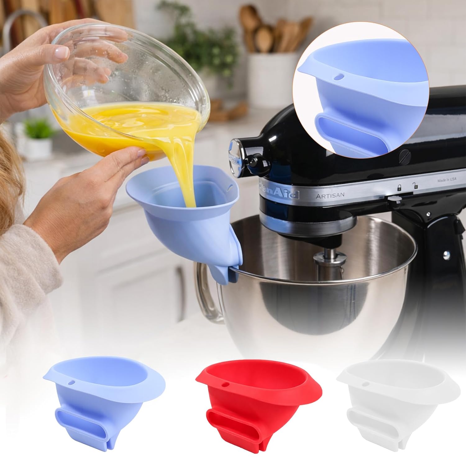 Funil de Silicone Azul para Mi - Kitchen Aid Baking Bread avaliação e preço